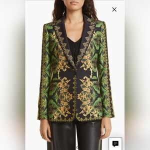 ALICE AND OLIVIA Mixed Scarf Print Blazer In Multicolor NWT Size 4